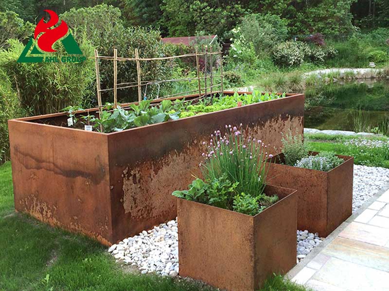 Laser cut corten steel garden beds Manufacturer